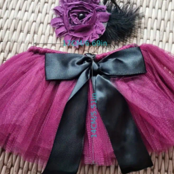 Flowers girl or picture tutu & headband - Picture 4 of 8